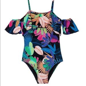 PILYQ Aralia Ruffle off shoulder one piece